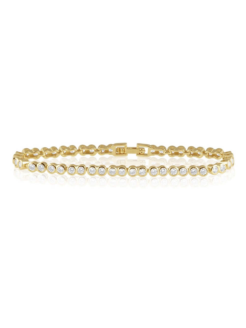 SAHIRA BEZEL TENNIS BRACELET in Gold